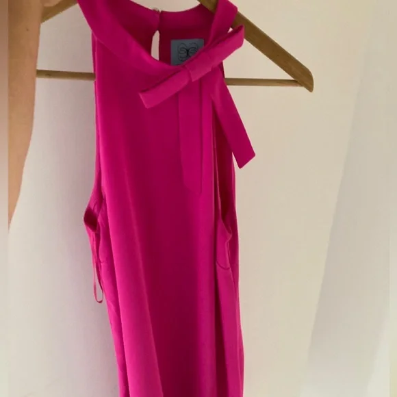 Cece bright pink shift dress bow neck size 6 - Picture 6 of 7